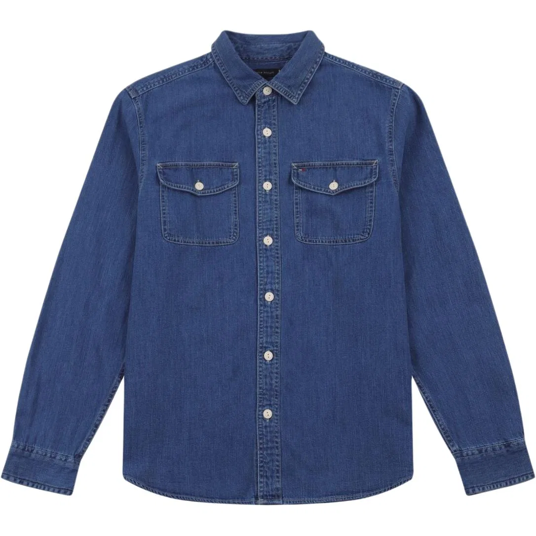 Рубашка мужская Blue Lapel Moderate Denim Tommy Hilfiger