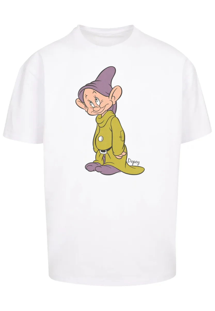 

F4NT4STIC рубашка с короткими рукавами "F4NT4STIC Мужская классическая футболка Disney Classic Dopey с тяжелой футболкой Oversize", белый