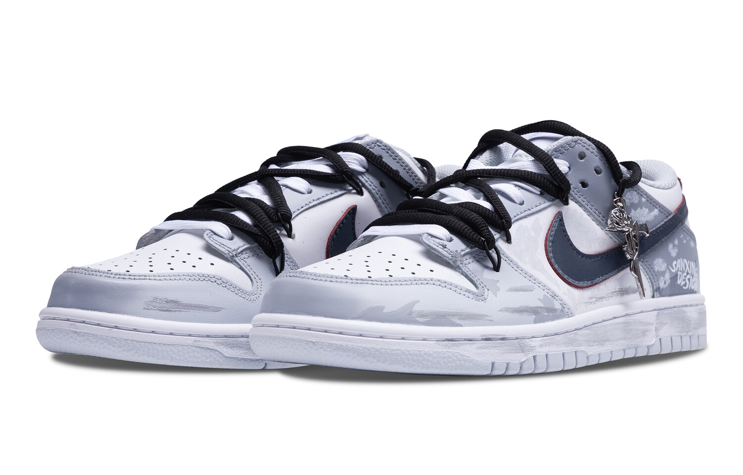 

Кроссовки Nike Dunk Skateboarding Shoes Unisex Low-top White/gray, светло-серый