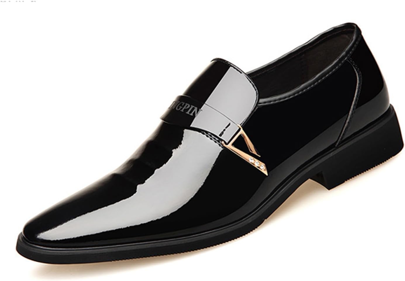 

Мужские модные лоферы KYOESCAI из лакированной кожи, удобные туфли без шнуровки, подходят, вечерних мероприятий, работы и офиса, черный