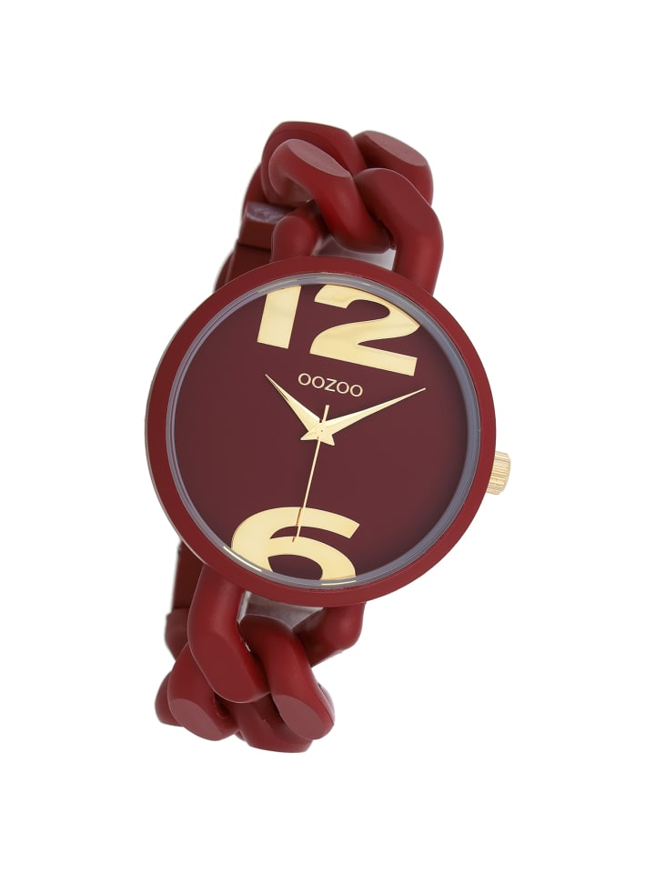 

Аналоговые наручные часы Oozoo Timepieces, красные, большие (примерно 40 мм)