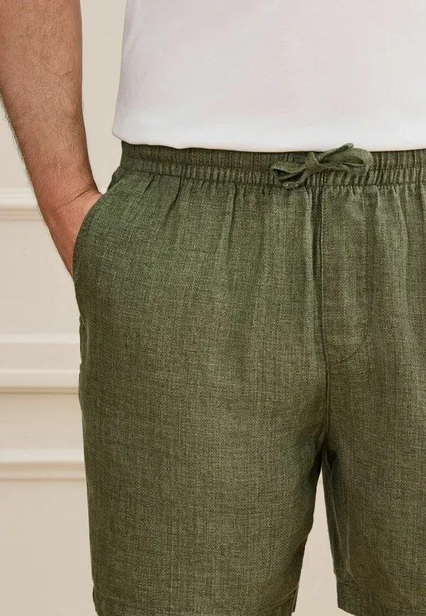 Брюки из льна Tracksuit bottoms Next, green, зеленый — фото 3