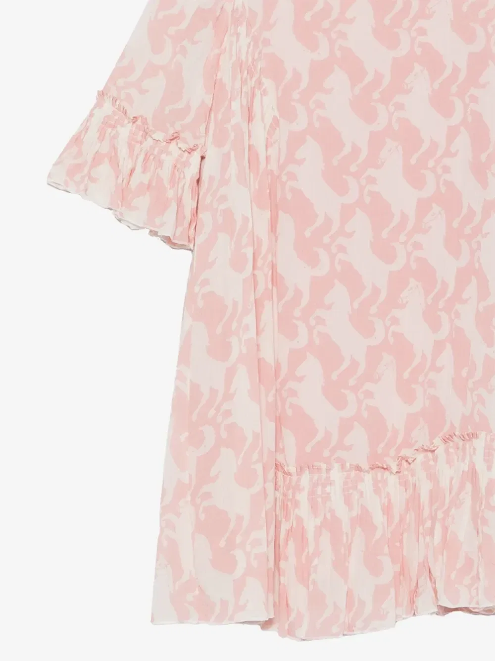 Платье с оборками и принтом в виде лошади Stella McCartney Kids, розовый — фото 3