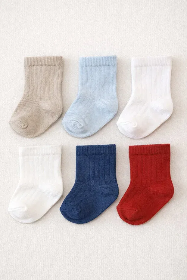 Детские носки для мальчиков 6-парный набор Cotton Baby Socks Mudizone, Derby — фото 2