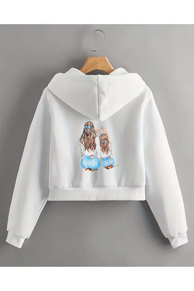 Детская куртка для девочек хлопковая с принтом Basics Haha, White