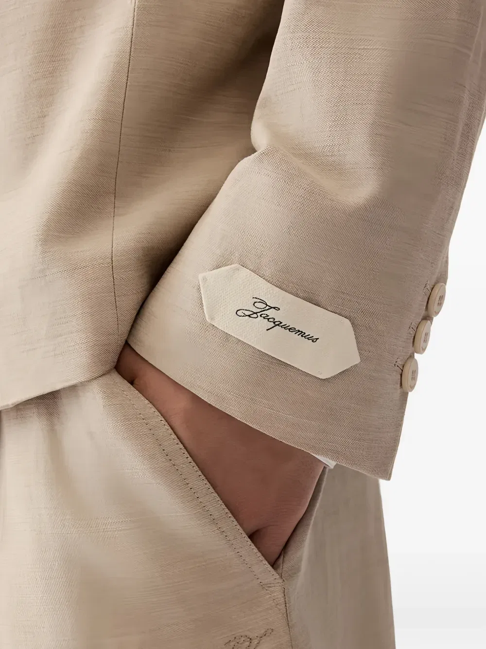 Блейзер с нашивкой в виде логотипа Melo Jacquemus, бежевый — фото 2