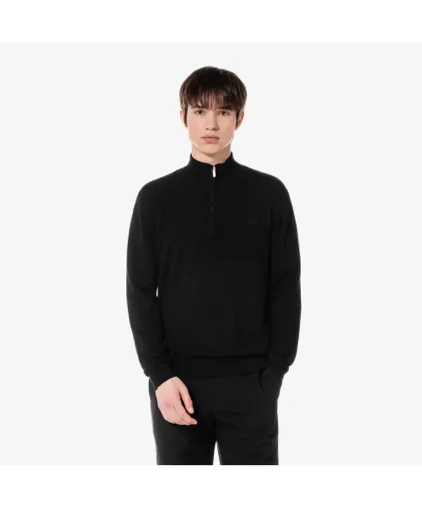 Свитер мужской базовый полузастежка-молния Lacoste, серый