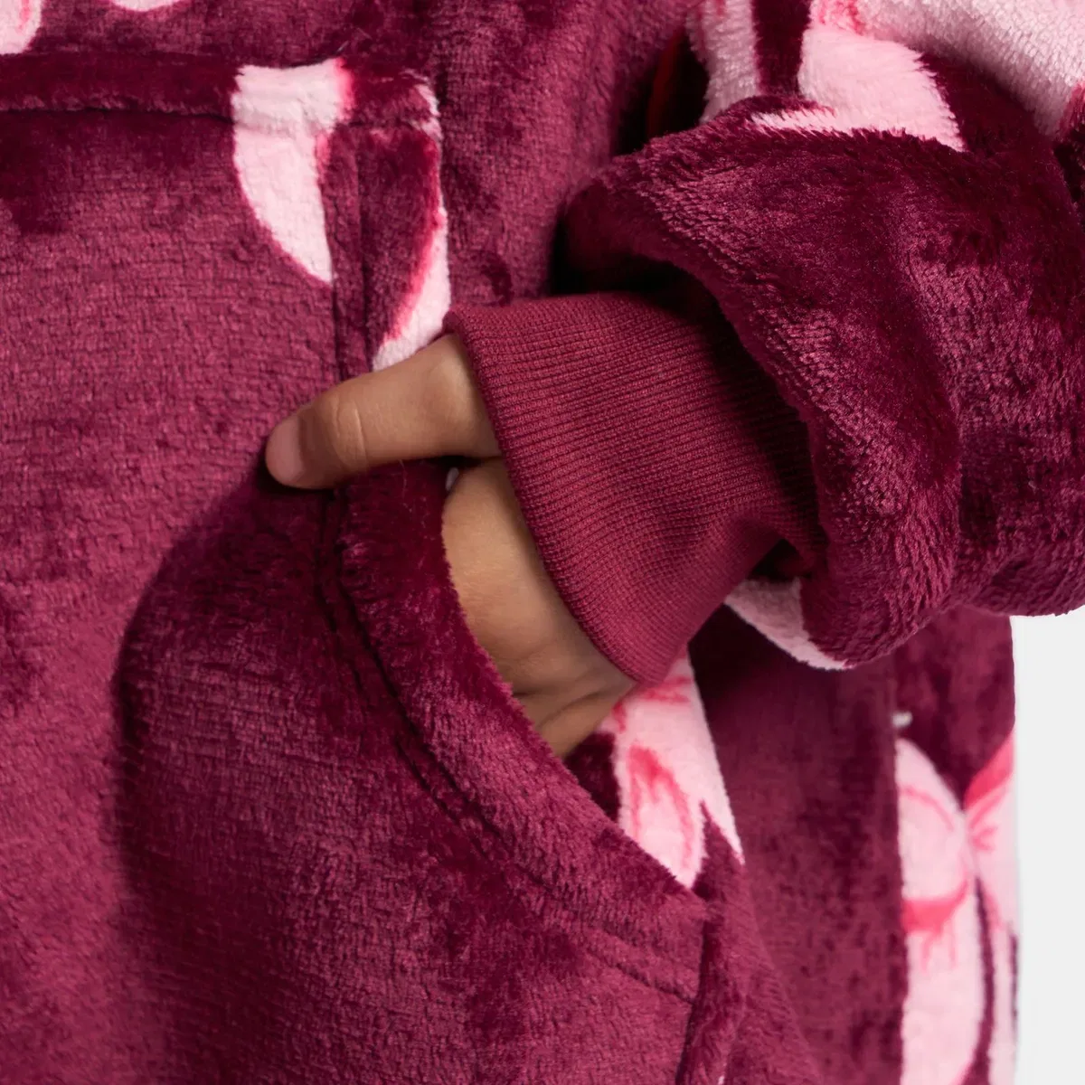 Детский худи из флиса с капюшоном Mini me bows Ohs, Burgundy — фото 4