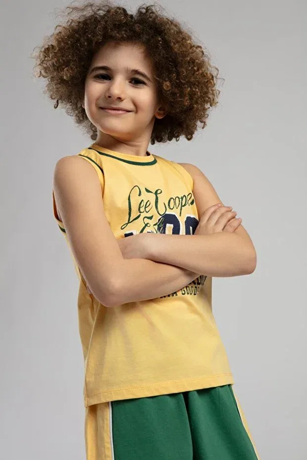 Детская майка для мальчиков хлопковая Lee Cooper, Yellow — фото 3