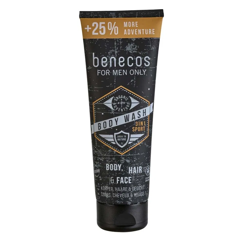 Гель для душа 3-в-1 Sport, benecos, набор 10 x 200 мл + 25%