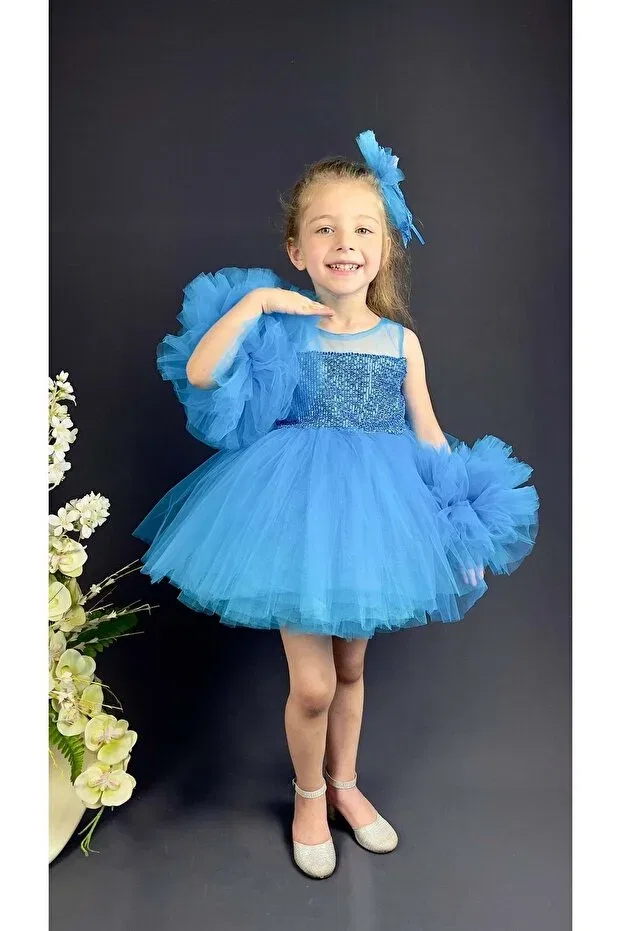 Детское платье для девочек с пайетками Mnk Baby&Kids, Blue