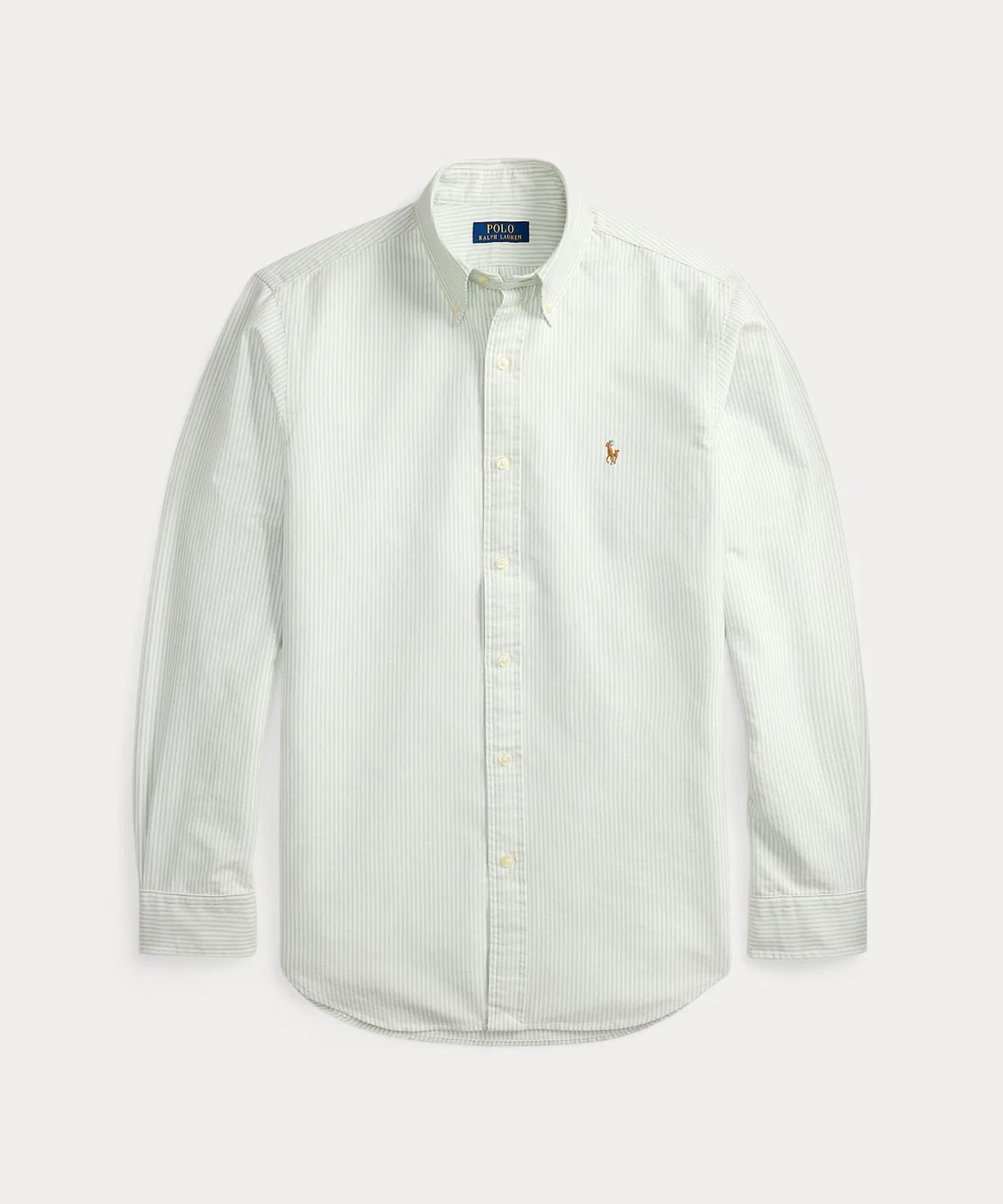 Мужская классическая рубашка оксфорд с длинным рукавомPOLO RALPH LAUREN, Зеленый — фото 2