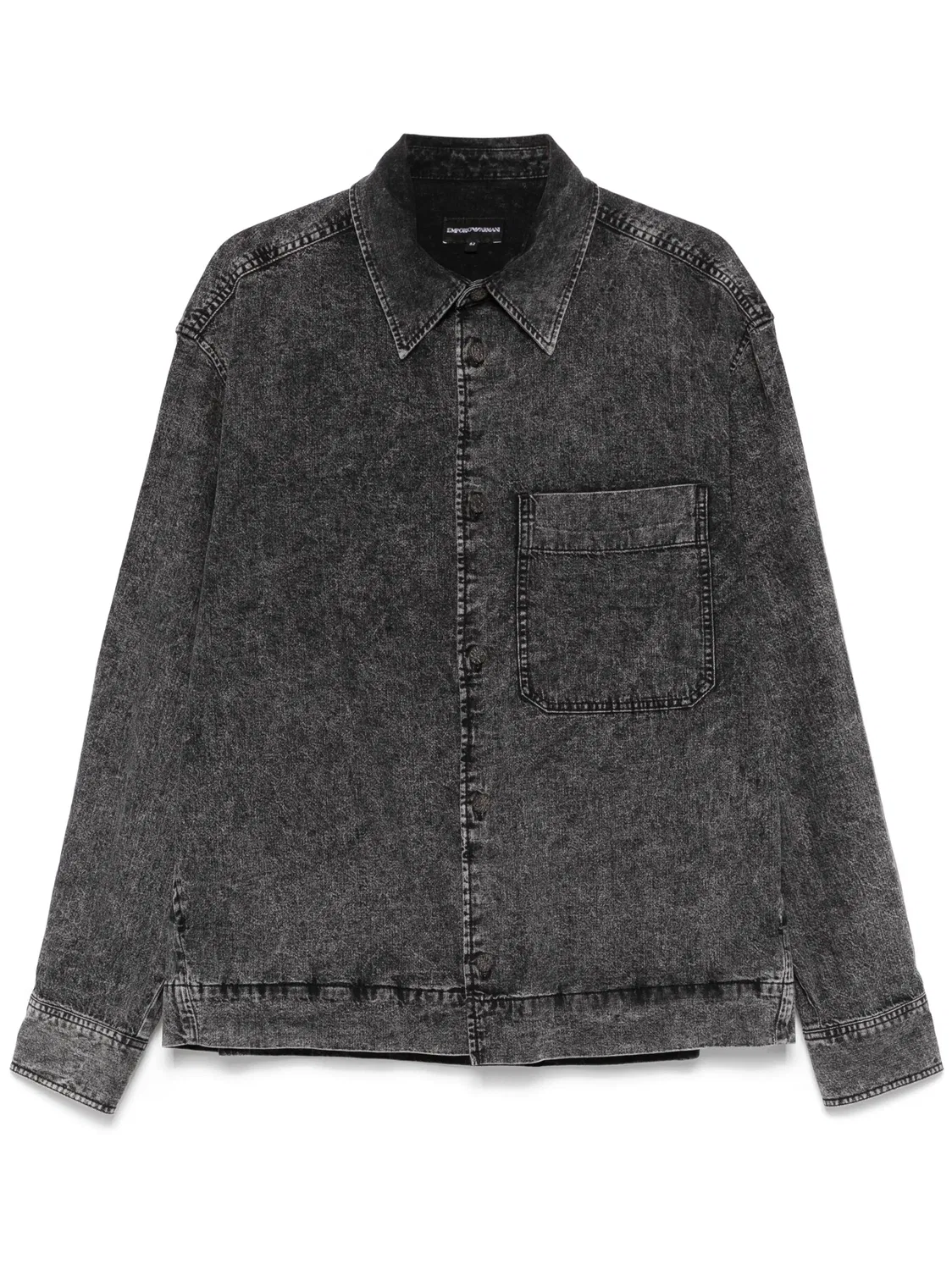 Рубашка-куртка из денима Emporio Armani, черный