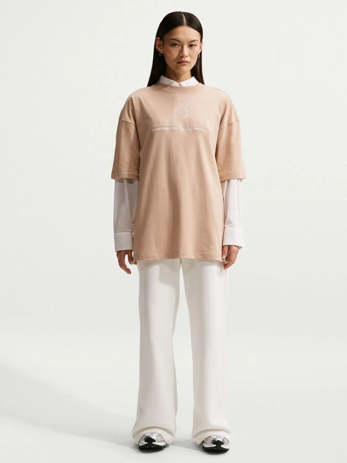 Футболка оверсайз, графический принт Nike, Linen Natural