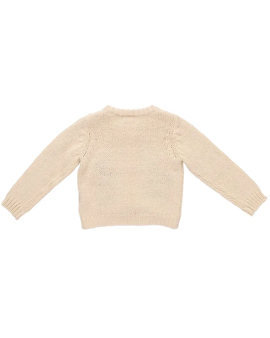 Детский свитер для девочек с цветочной вышивкой Maude Pink Chicken, White — фото 2
