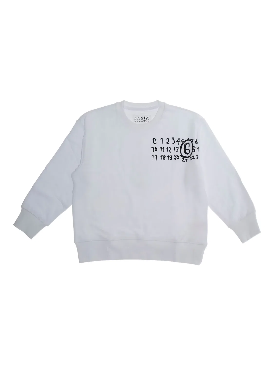 Свитшот с логотипом Numbers MM6 Maison Margiela, белый