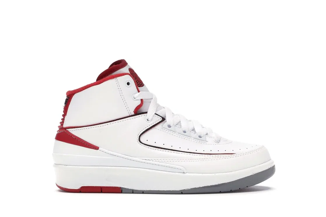 Детские кроссовки Lifestyle Jordan 2 Retro Jordan, White/Black-Varsity Red-Cement Grey