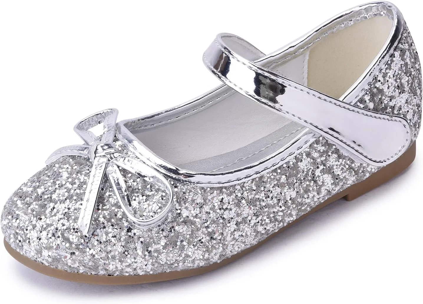 Детские туфли для девочек с блестками и пайетками Princess Mary Jane Skeblo, Silver