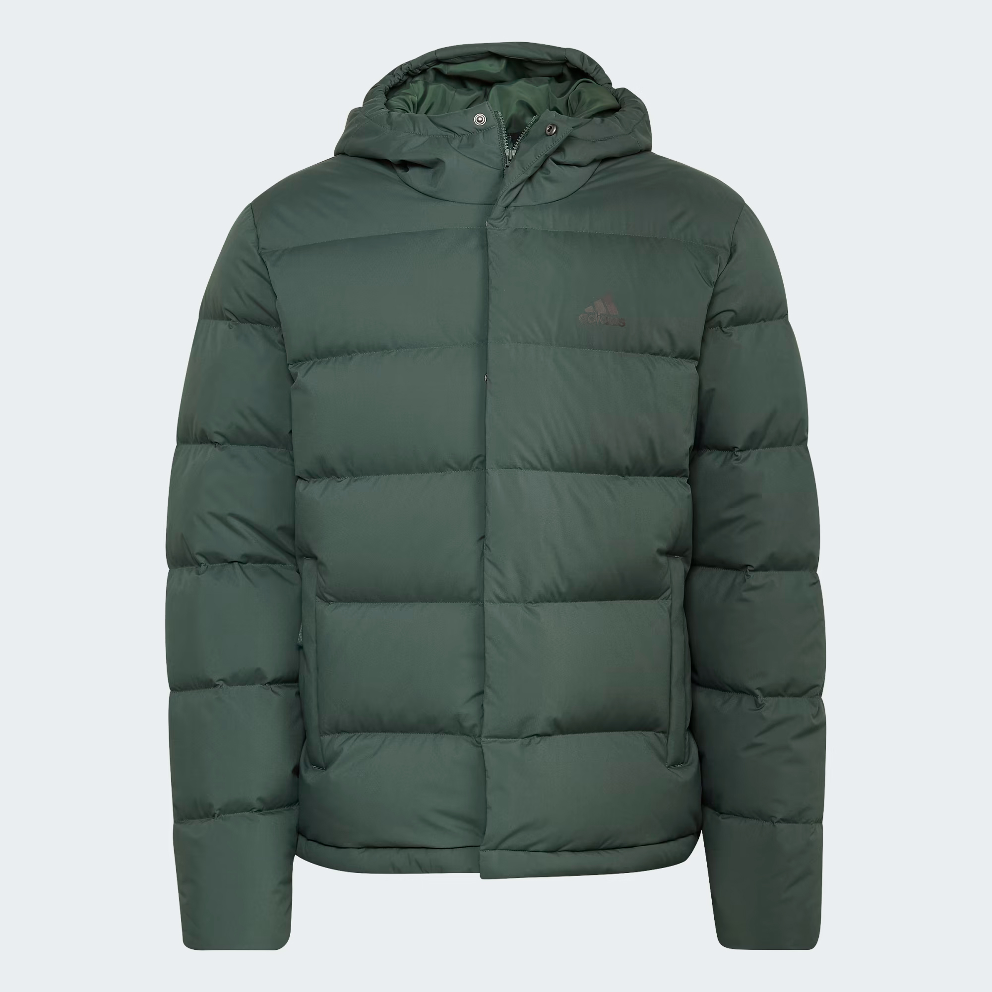 

Пуховик Adidas Helionic Hooded Down, зеленый