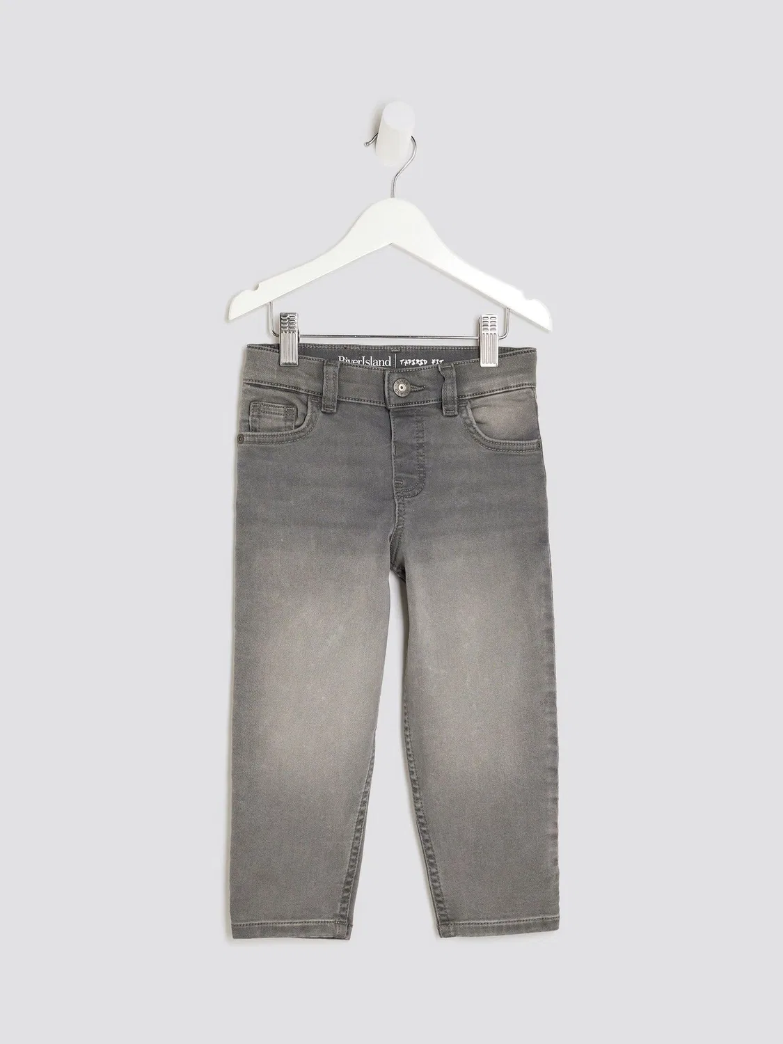 Джинсы зауженные, модель Stretch Tapered Fit River Island, серый