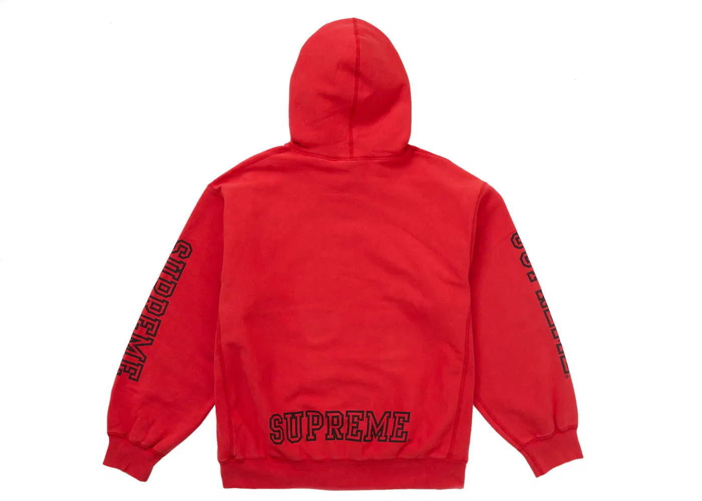Мужская худи с капюшоном Supreme Collegiate Sleeve Hooded Sweatshirt Supreme, Burnt Red — фото 2