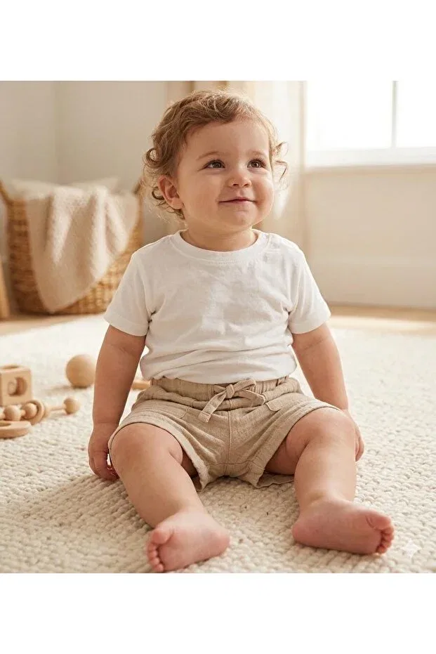 Детские шорты для девочек муслиновые Baby, Beige