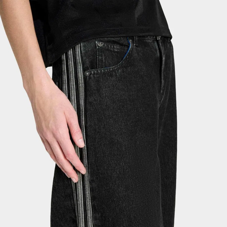 Женские джинсы с широкими штанинами Firebird Adilenium adidas, Черный — фото 4
