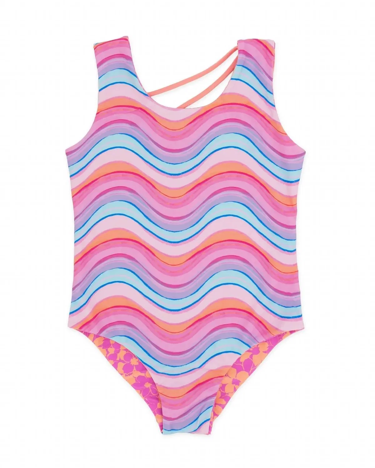 Детский слитный купальник с принтом Summer Sun Reversible feather 4 arrow, мультиколор — фото 3