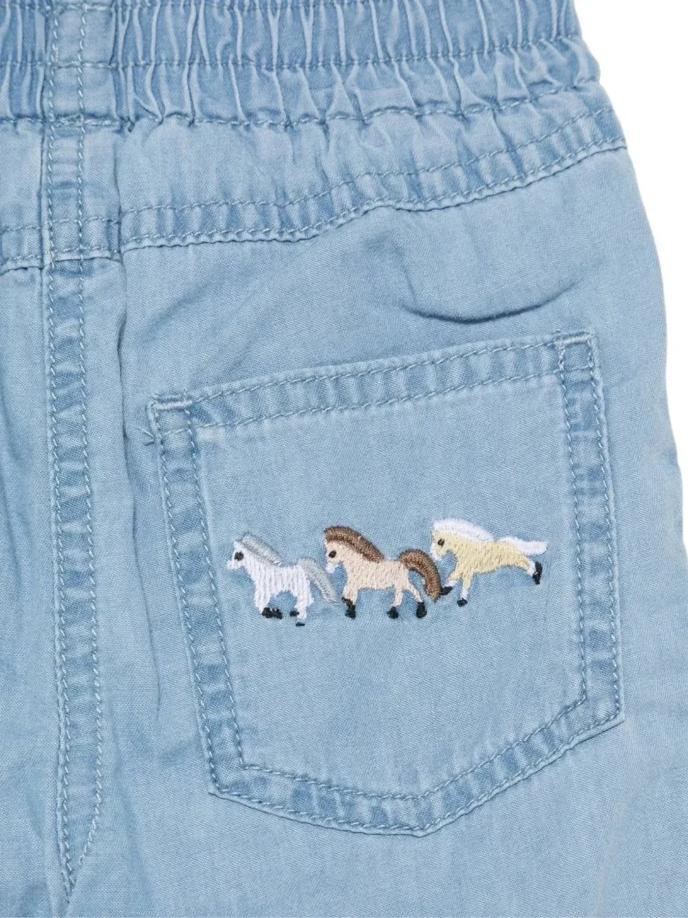 Брюки с эластичным поясом и вышивкой Stella McCartney Kids, синий — фото 3