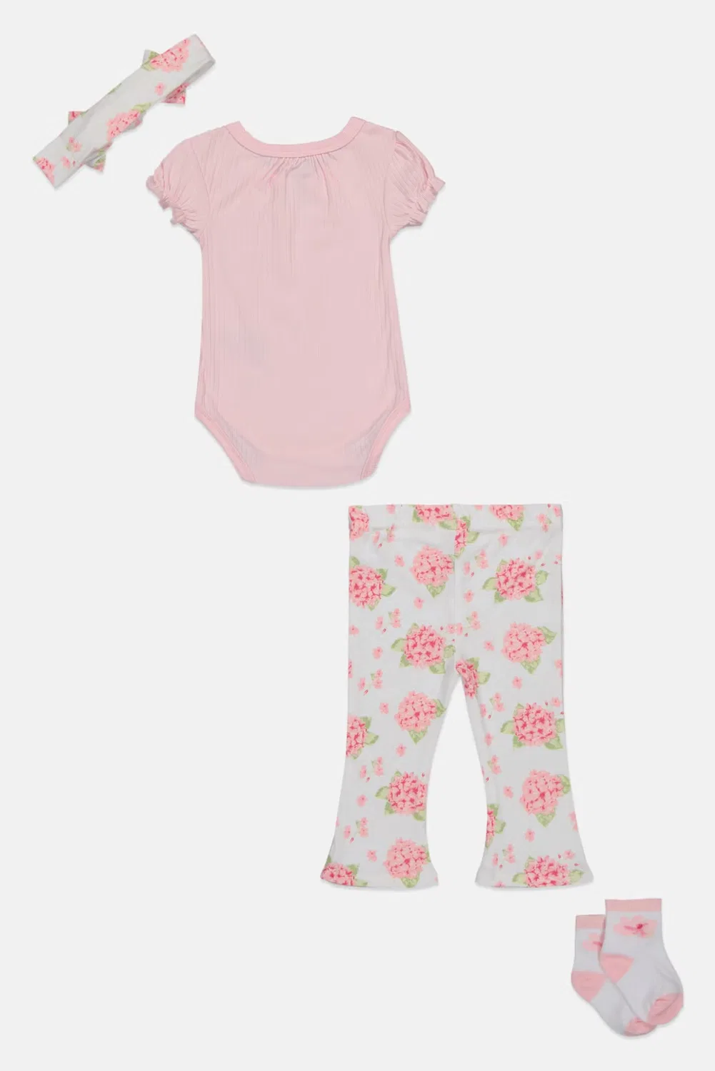 Комплект боди и штанов с принтом с повязкой и носками Baby Essentials, разноцветный — фото 3