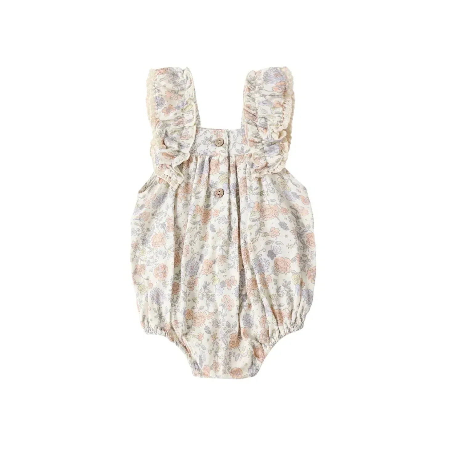Детский боди-комбинезон для девочек с оборками Maya Romper Rylee + Cru, Bloom — фото 3