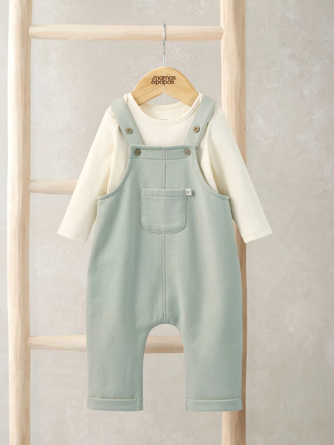 Комбинезон-ползунки с боди Mamas & Papas Green Sweat, зеленый