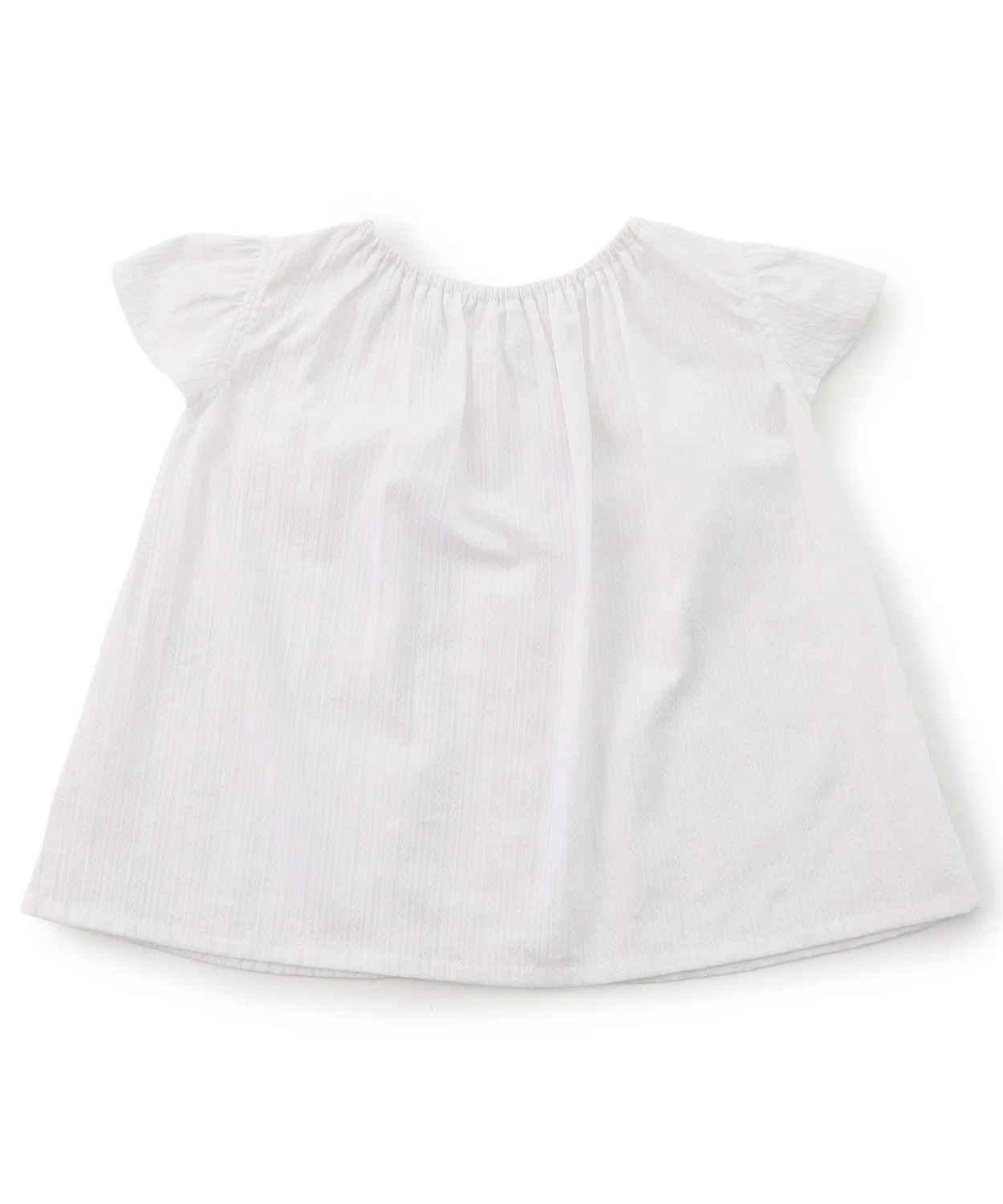 Детская блузка с кружевом, с коротким рукавом, Scallop Boribon, Off White — фото 3