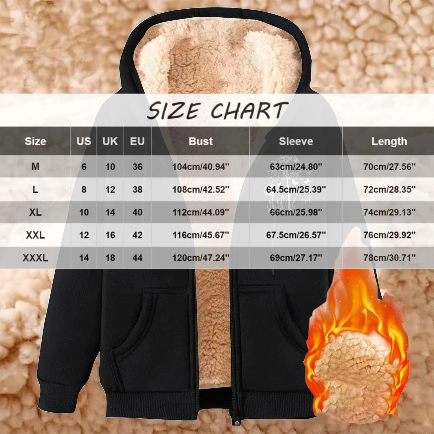 Женское пальто с капюшоном из флиса, длинное, модель Hooded Fleece Jacket, Nero — фото 4