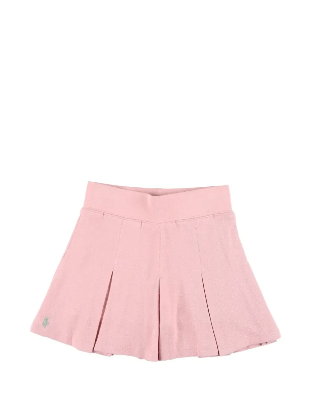 Плиссированный комплект-поло с юбкой-шортами из пике Polo Ralph Lauren Kids, розовый — фото 3