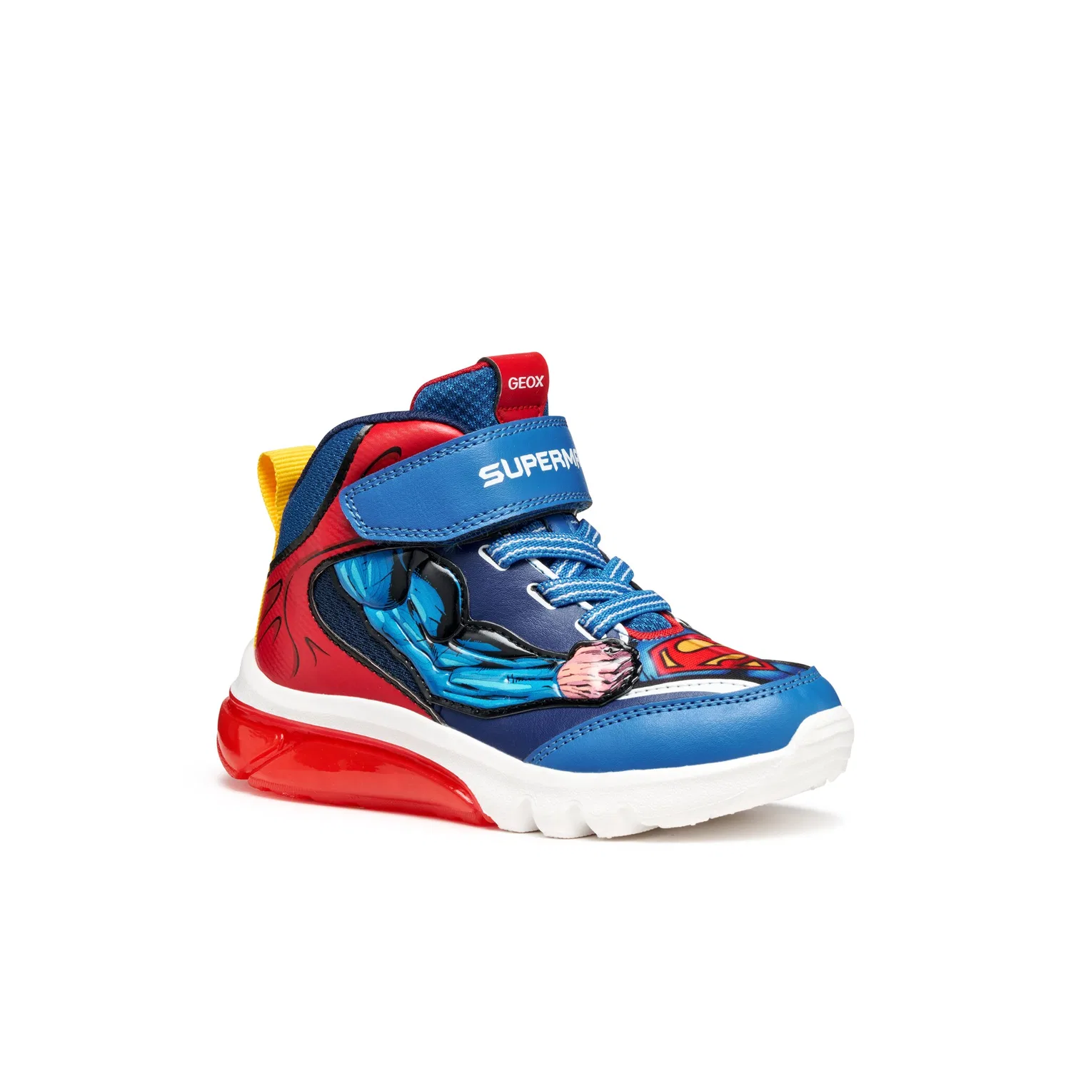 Детские кроссовки с подсветкой Superman Geox, Blue/Red