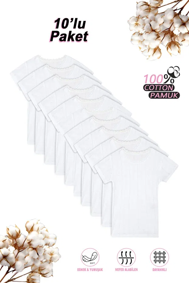 Детский комплект маек для девочек Özkan Underwear, White