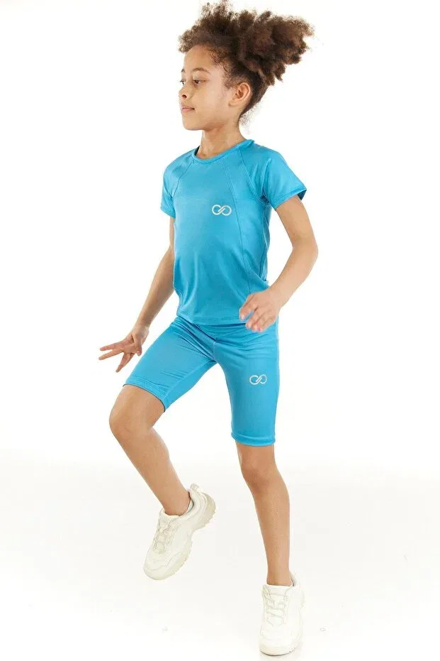 Детские леггинсы для девочек скинни Nancy Neon Biker Tights Colorinas, Neon Blue