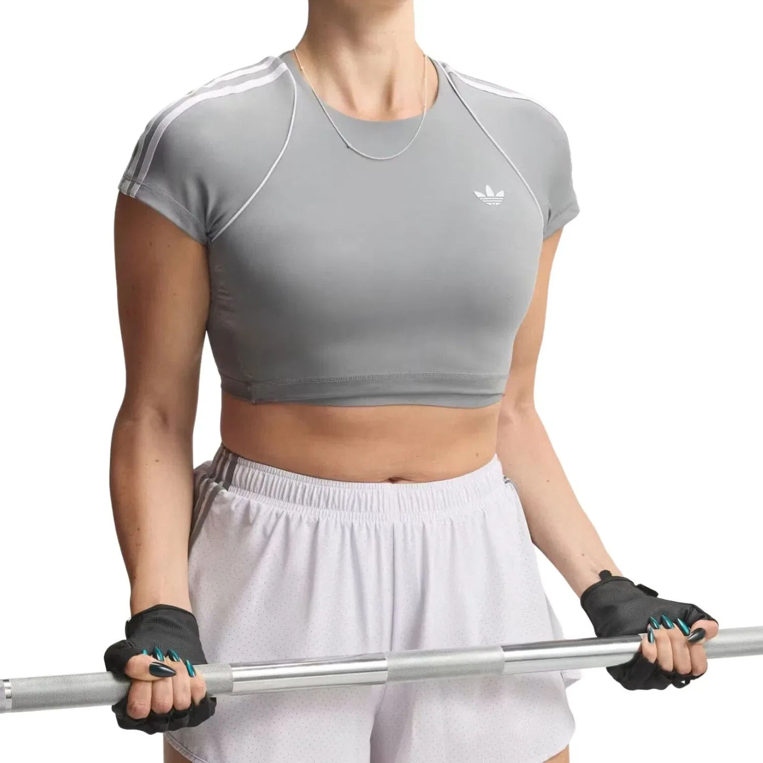 Женская футболка с принтом Sport Superstar Bra T-Shirt Adidas, серый — фото 2