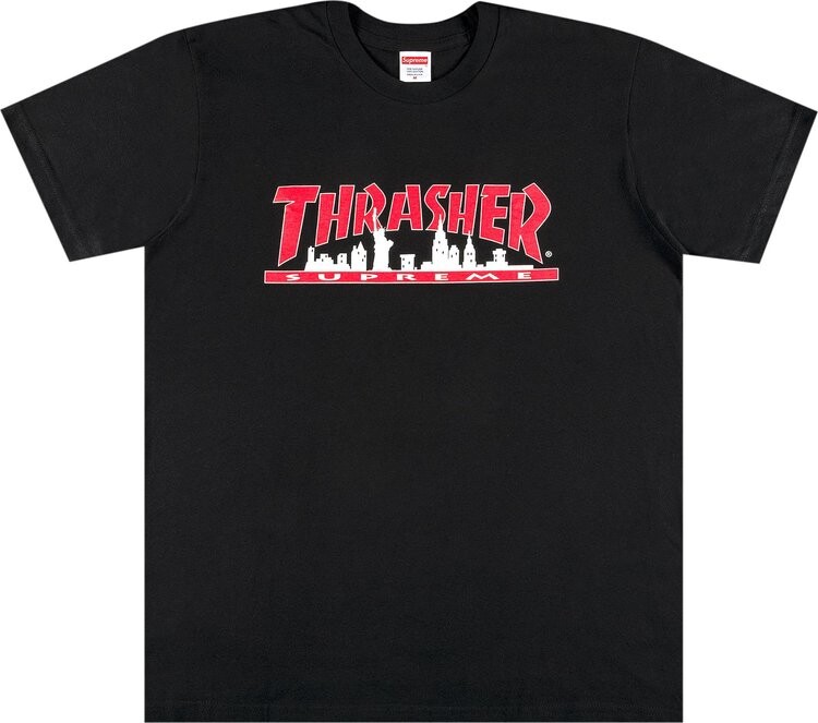 

Футболка Supreme x Thrasher Skyline Tee 'Black', черный