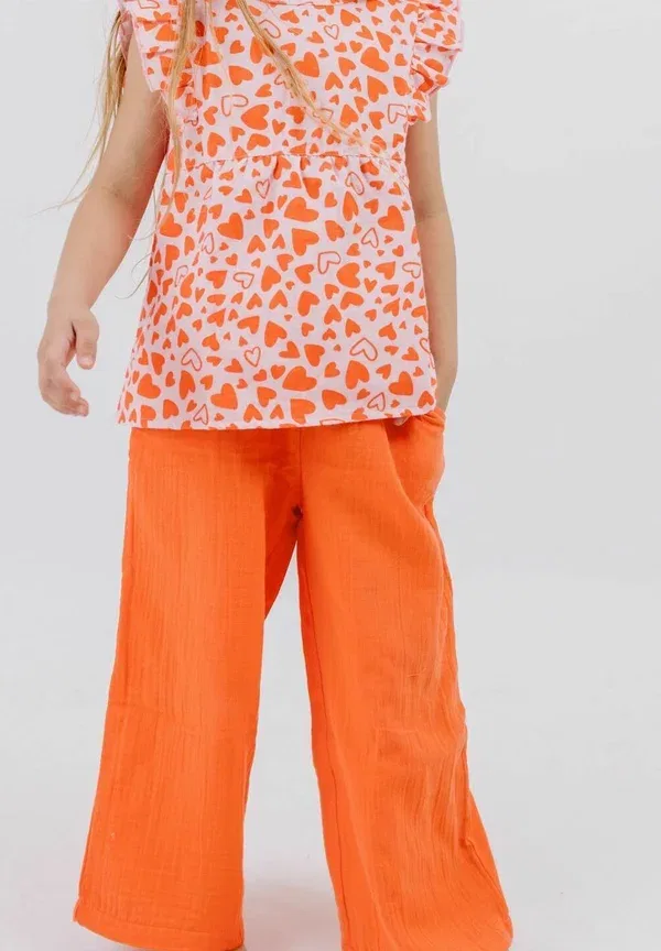 Брюки хлопковые Bloom Walkiddy, Coral, коралловый
