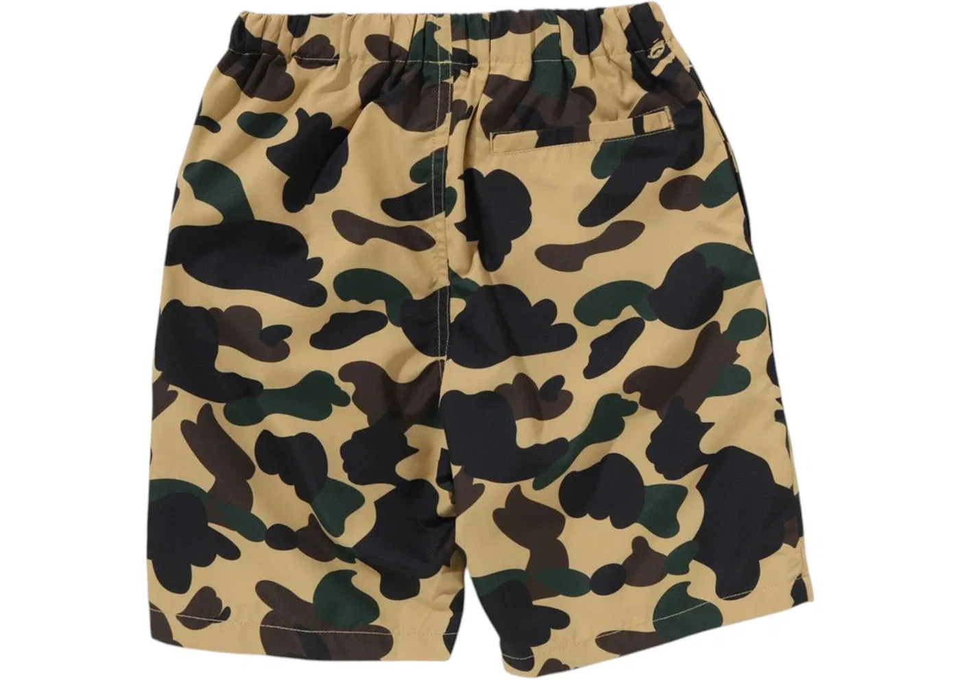 Детские шорты с камуфляжным принтом BAPE Kids 1st Camo Shark Beach Shorts, Yellow — фото 2