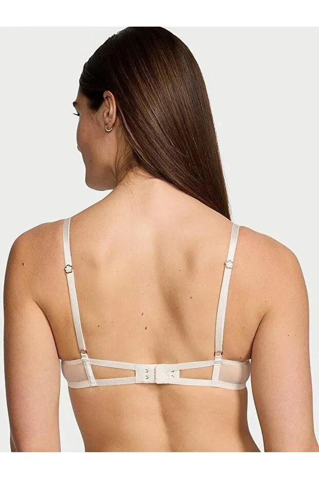 Женский бюстгальтер с принтом Daisy Embroidered Light Padding Supported Demi Bra Victoria'S Secret, White Daisies — фото 3