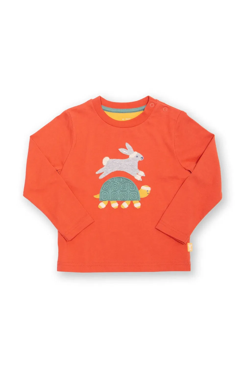 Детская футболка с принтом Hare and Tortoise Kite, Orange