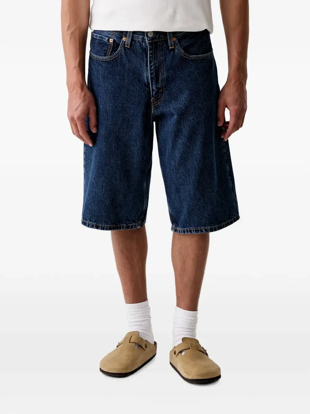 Джинсовые шорты Levi's 470 с нашивкой-логотипом, синий
