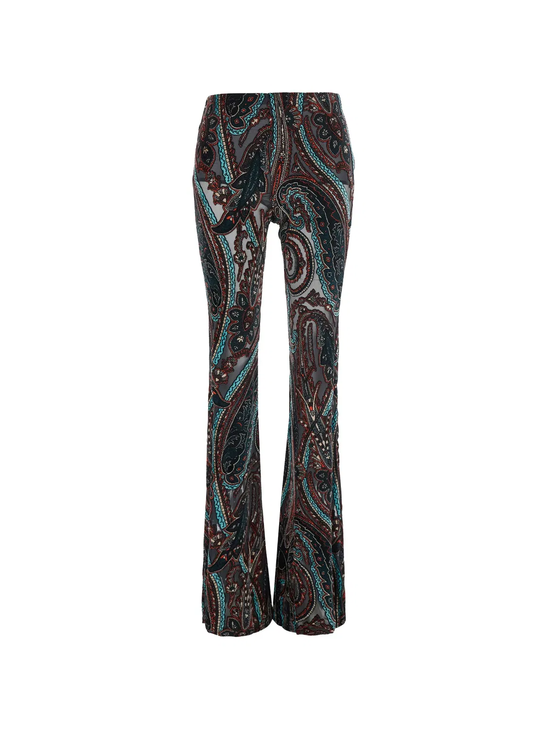 Брюки клеш с принтом пейсли ETRO, черный