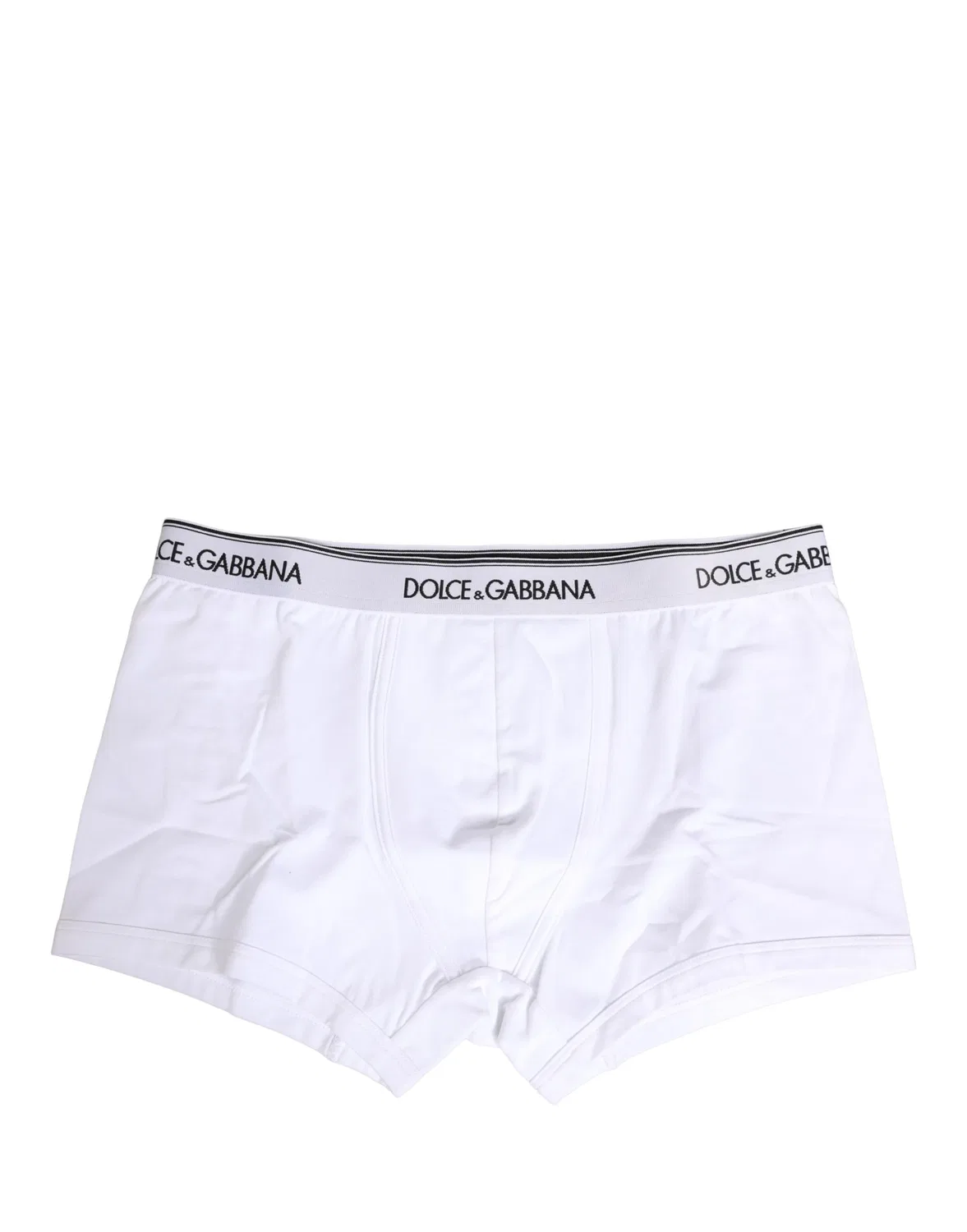 Мужские трусы-боксеры с эластичным поясом White Logo Waistband Cotton Dolce & Gabbana, White — фото 2