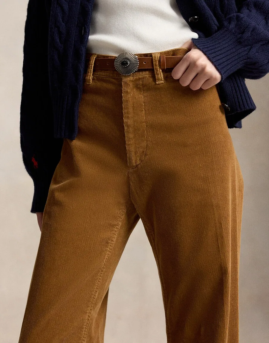 Широкие брюки Polo Ralph Lauren светло-коричневого цвета — фото 3