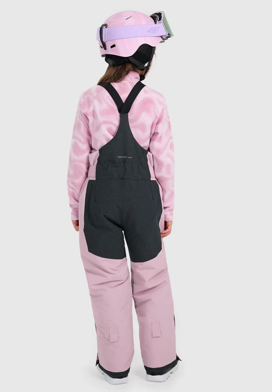 Spodnie Snowboardowe Membrana 10000 Dziewczęce - Różowe 122 (6-7 лат) - дождевые брюки 4F, Light Pink — фото 3