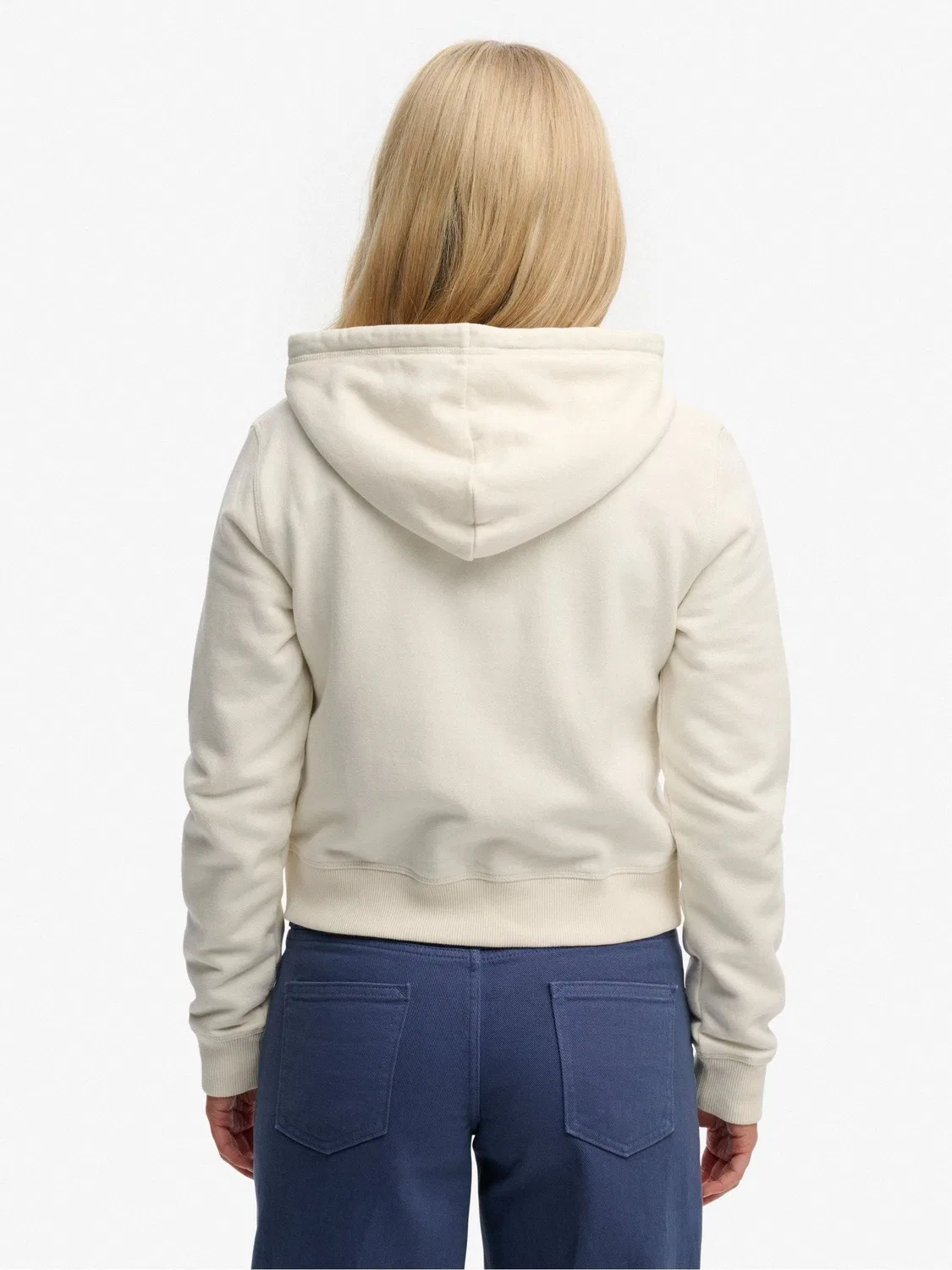 Худи на молнии, укороченное, Athletic Essentials Superdry, кремовый — фото 2